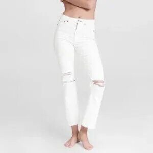 Womens Rag & Bone Summer White Nina High-Rise Ankle Flare Denim Jeans 23
